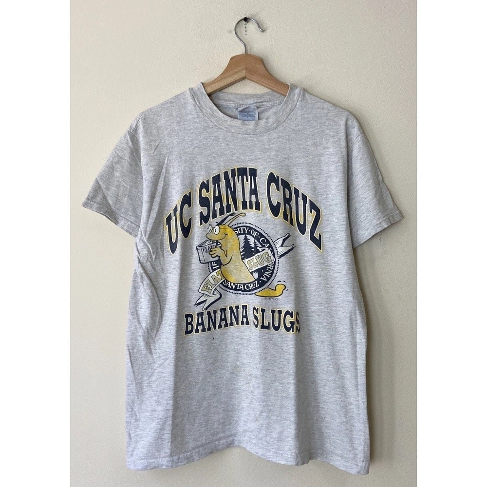 Vintage 90's UC Santa Cruz Banana Slugs Pulp Fiction Grey Tee Shirt